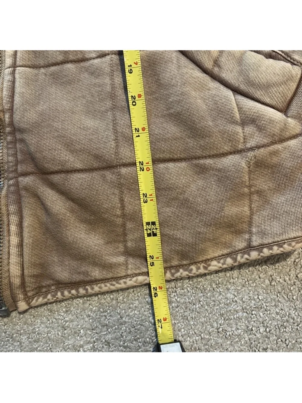 Free People Quilted Dolman Tan-Brown Zip Jacket